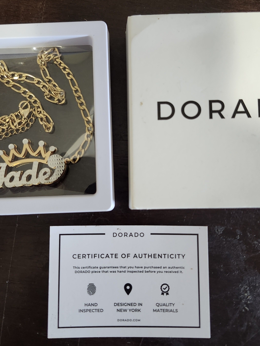 Rado Gold-Tone (JADE) Crown 'Made' Pendant Necklace